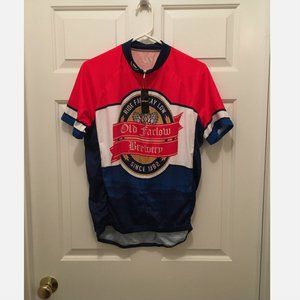 NWT Performance Bike Old Farlow Brewery Red White Blue Cycling Jersey Large